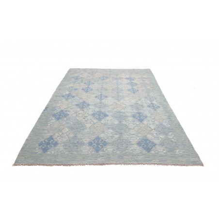 Tappeto Kilim Afghanistan azzurro bianco 175x266