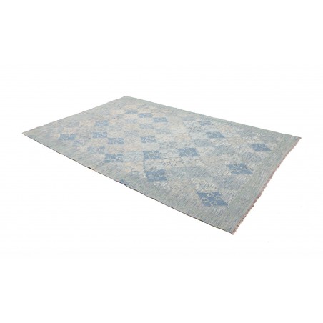 Tappeto Kilim Afghanistan azzurro bianco 175x266