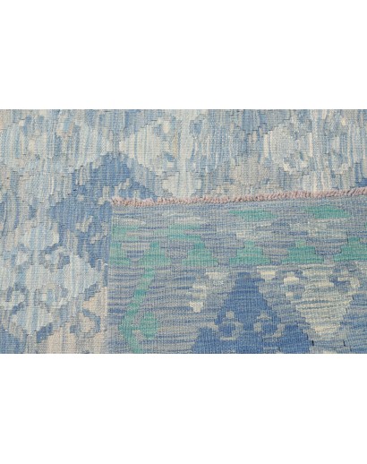 Tappeto Kilim Afghanistan azzurro bianco 175x266