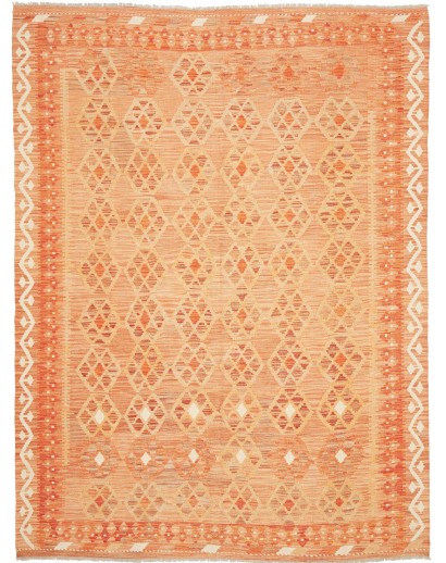 Tappeto Kilim Afghanistan arancione giallo 188x247