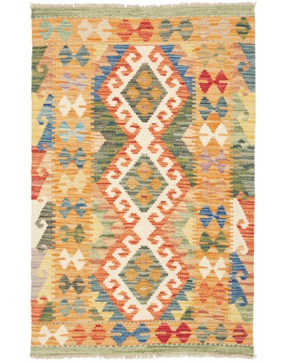 Tappeto Kilim Afghanistan marrone bianco 81x131