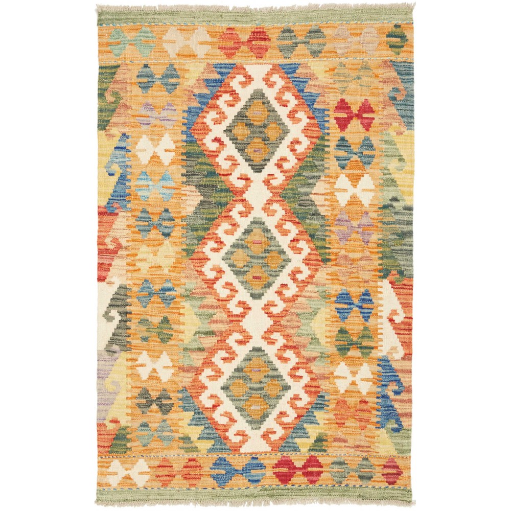 Tappeto Kilim Afghanistan marrone bianco 81x131