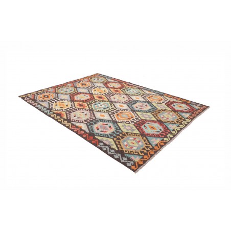 Tappeto Kilim Afghanistan marrone verde 183x242