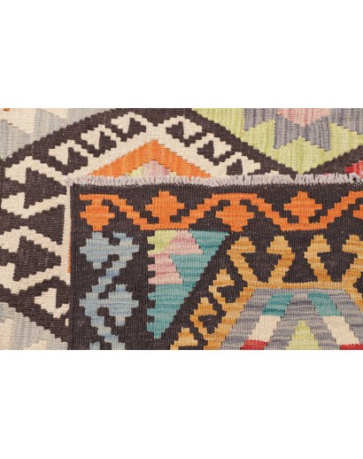 Tappeto Kilim Afghanistan marrone verde 183x242