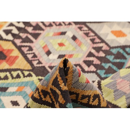 Tappeto Kilim Afghanistan marrone verde 183x242