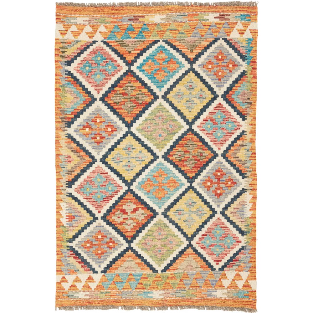 Tappeto Kilim Afghanistan marrone grigio 83x121