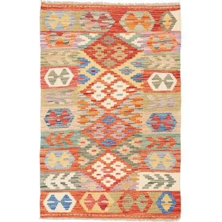 Tappeto Kilim Afghanistan marrone bianco 79x123