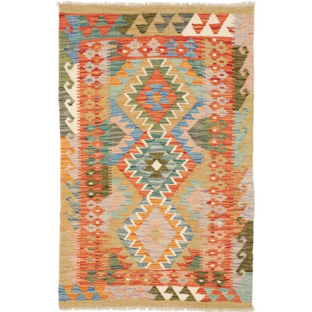 Tappeto Kilim Afghanistan marrone bianco 81x125