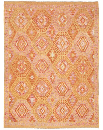 Tappeto Kilim Afghanistan arancione marrone 172x230