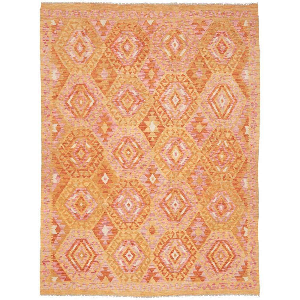 Tappeto Kilim Afghanistan arancione marrone 172x230