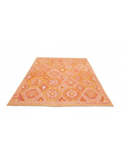 Tappeto Kilim Afghanistan arancione marrone 172x230