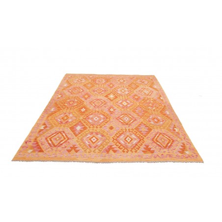 Tappeto Kilim Afghanistan arancione marrone 172x230