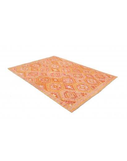 Tappeto Kilim Afghanistan arancione marrone 172x230