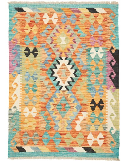 Tappeto Kilim Afghanistan marrone bianco 87x123