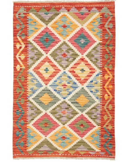 Tappeto Kilim Afghanistan marrone 84x128