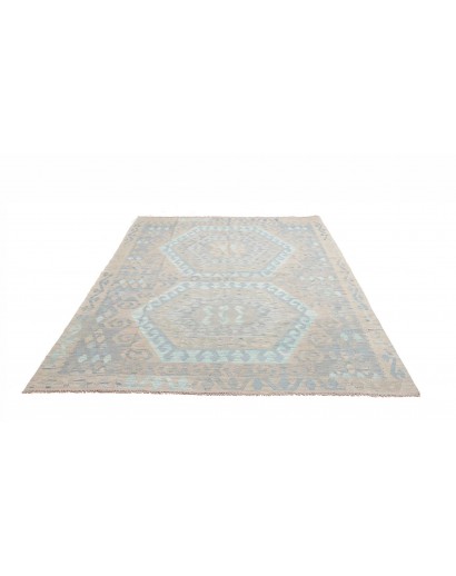 Tappeto Kilim Afghanistan beige azzurro 182x253