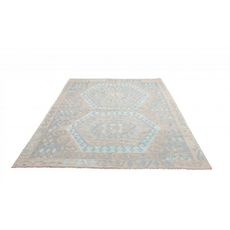 Tappeto Kilim Afghanistan beige azzurro 182x253