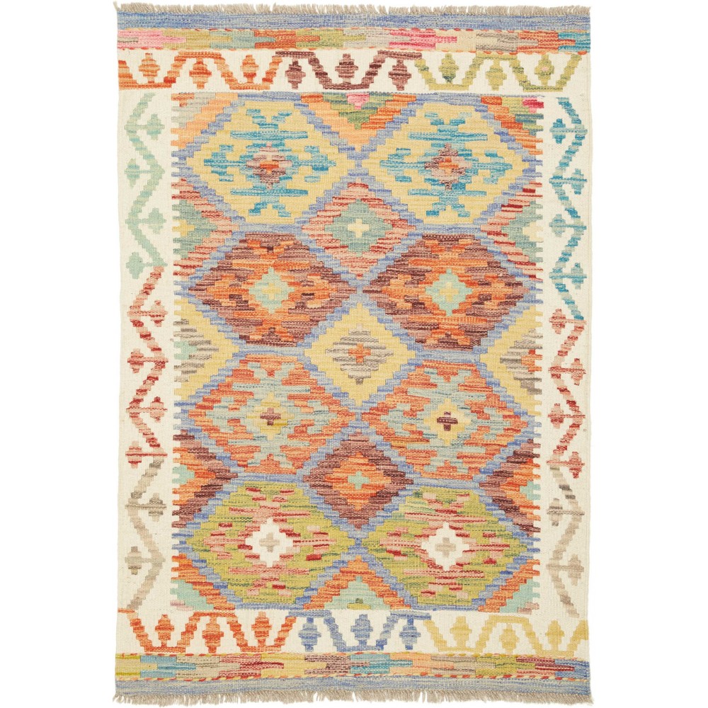 Tappeto Kilim Afghanistan marrone arancione 83x120
