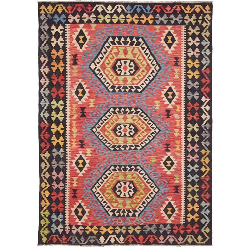 Tappeto Kilim Afghanistan marrone grigio 174x241