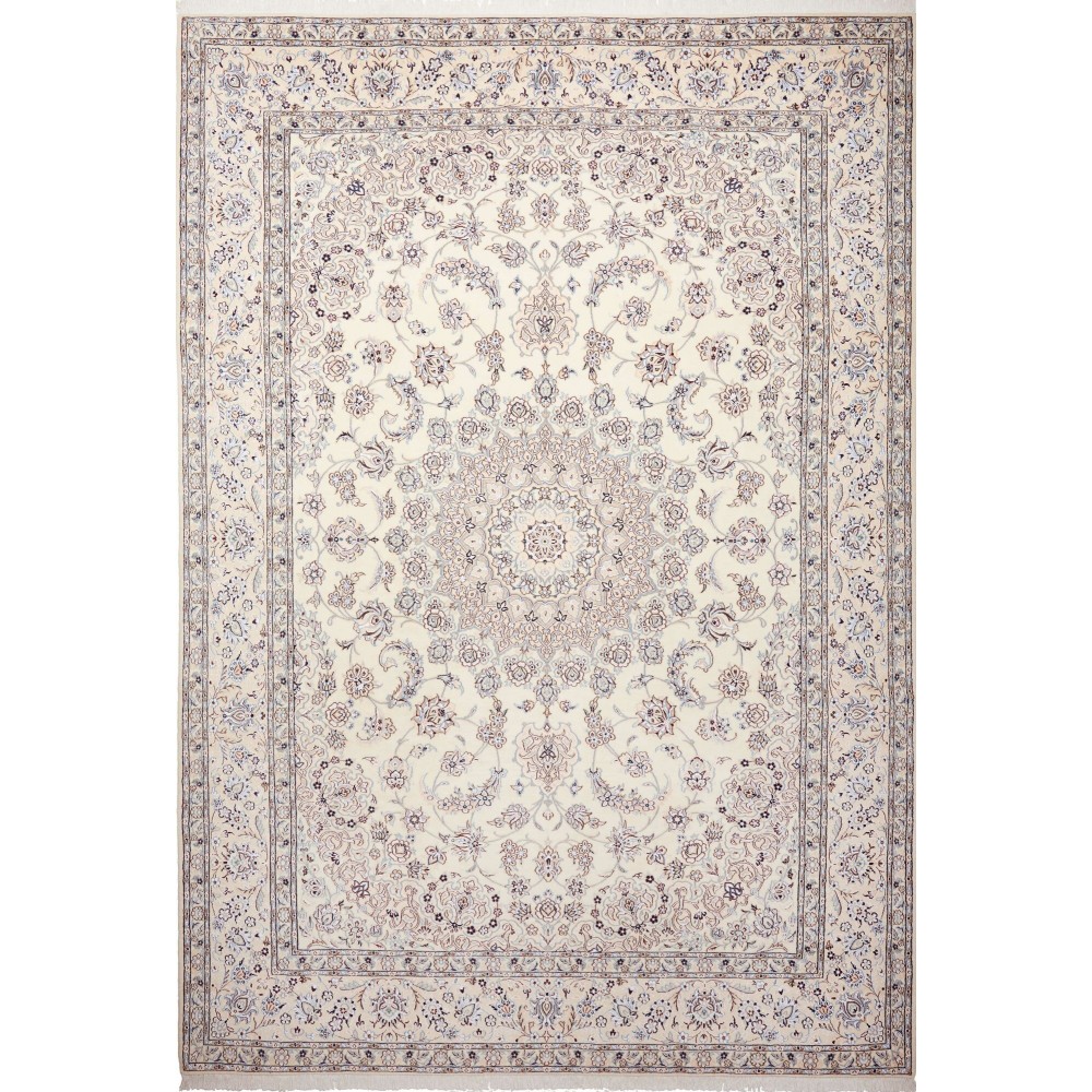 Tappeto Nain 9La Persia bianco azzurro 246x360 Tappeto Nain 9La Persia bianco azzurro 246x360