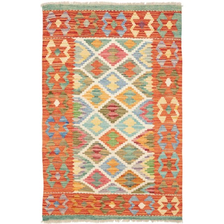 Tappeto Kilim Afghanistan marrone bianco 82x125
