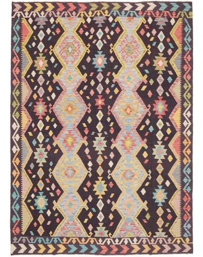 Tappeto Kilim Afghanistan marrone grigio 172x238