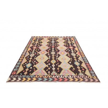 Tappeto Kilim Afghanistan marrone grigio 172x238