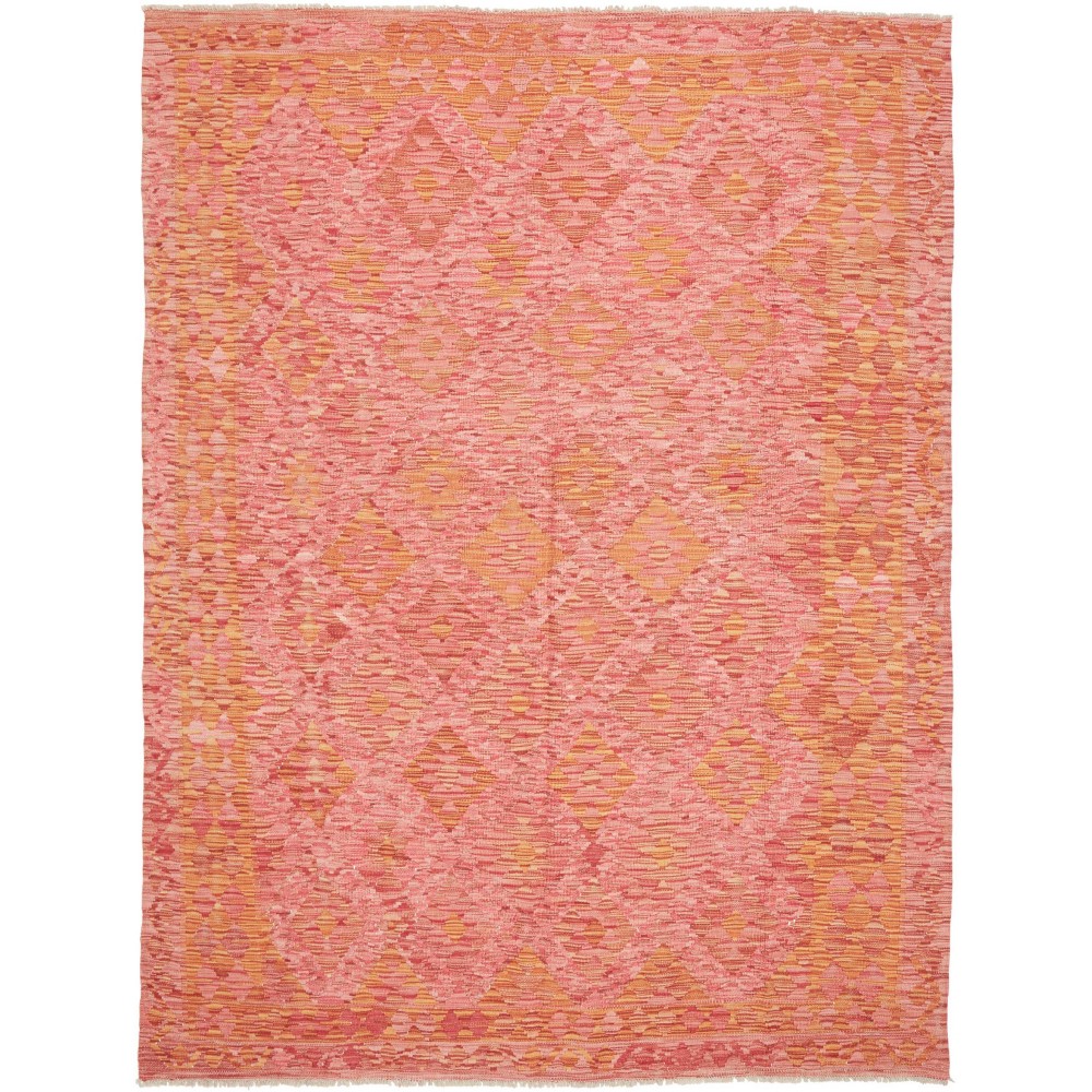 Tappeto Kilim Afghanistan arancione rosso 184x244