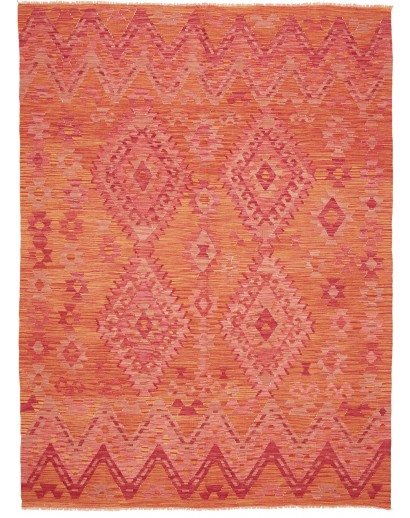 Tappeto Kilim Afghanistan rosso arancione 182x245