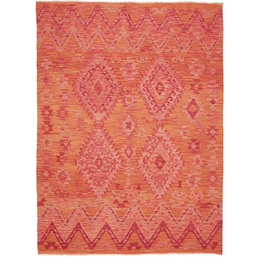 Tappeto Kilim Afghanistan rosso arancione 182x245