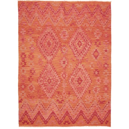 Tappeto Kilim Afghanistan rosso arancione 182x245