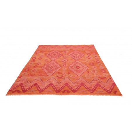 Tappeto Kilim Afghanistan rosso arancione 182x245