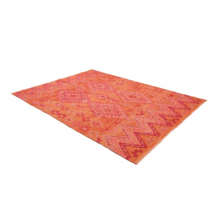Tappeto Kilim Afghanistan rosso arancione 182x245