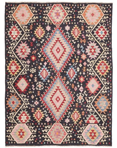 Tappeto Kilim Afghanistan grigio marrone 181x241