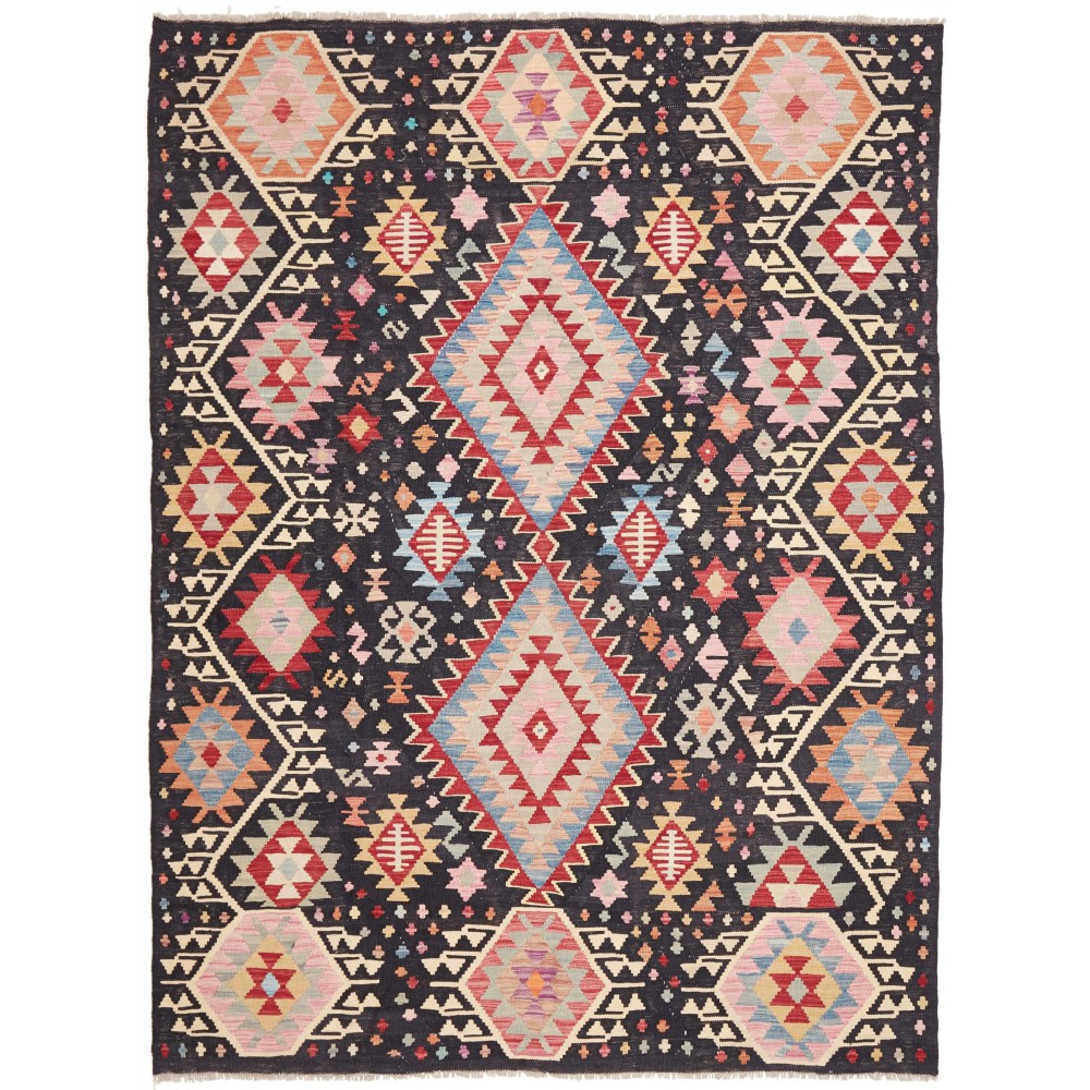 Tappeto Kilim Afghanistan grigio marrone 181x241