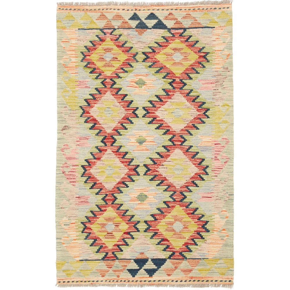 Tappeto Kilim Afghanistan marrone giallo 81x127