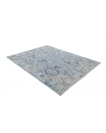 Tappeto Kilim Afghanistan azzurro 186x235