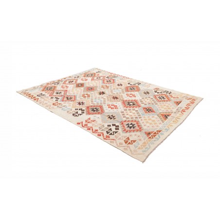 Tappeto Kilim Afghanistan bianco marrone 185x252