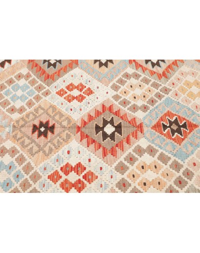 Tappeto Kilim Afghanistan bianco marrone 185x252