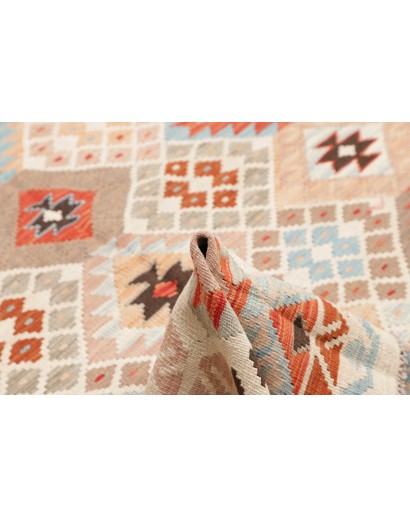 Tappeto Kilim Afghanistan bianco marrone 185x252