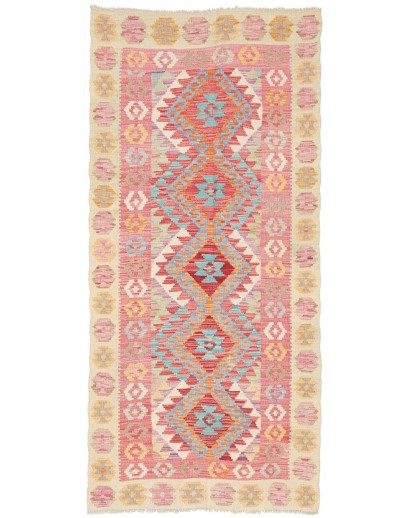 Tappeto Kilim Afghanistan marrone rosso 77x186