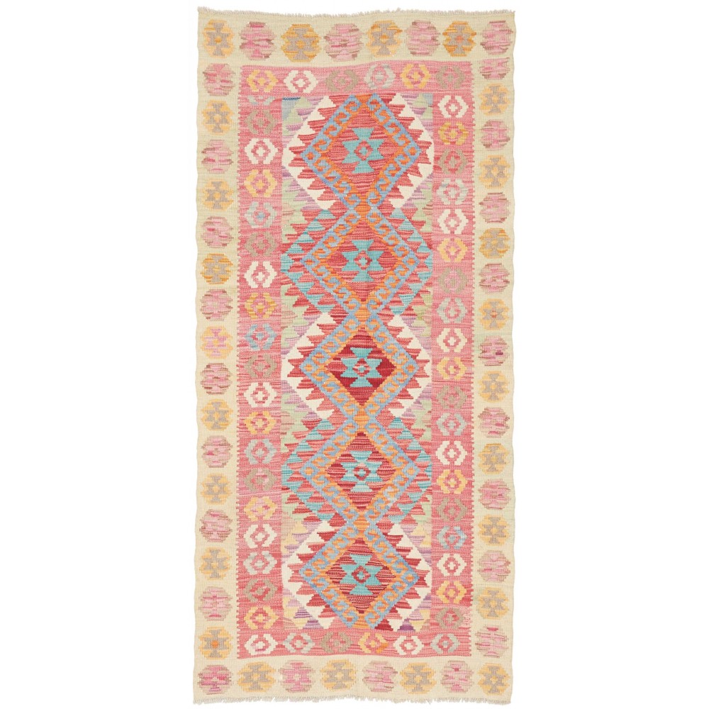 Tappeto Kilim Afghanistan marrone rosso 77x186