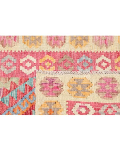 Tappeto Kilim Afghanistan marrone rosso 77x186