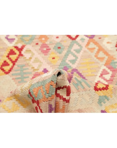 Tappeto Kilim Afghanistan giallo arancione 77x204