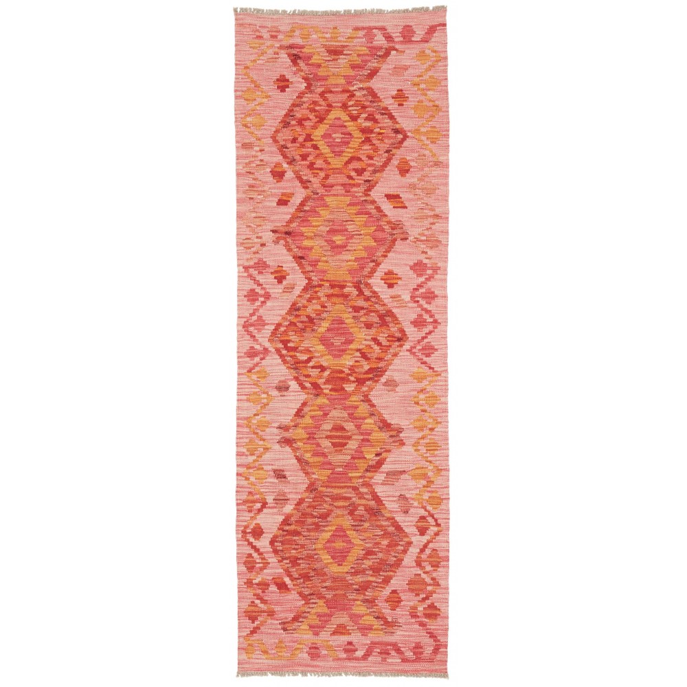 Tappeto Kilim Afghanistan arancione rosso 63x197