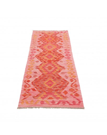 Tappeto Kilim Afghanistan arancione rosso 63x197