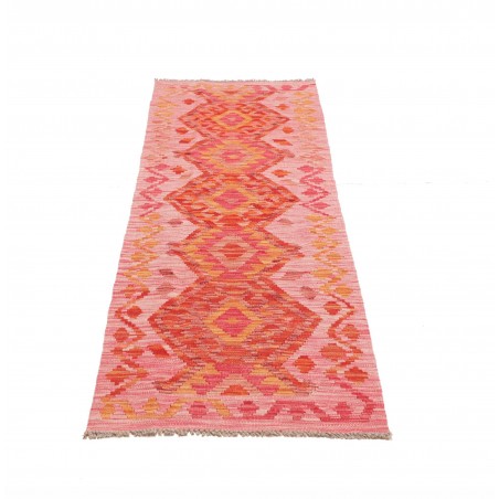 Tappeto Kilim Afghanistan arancione rosso 63x197