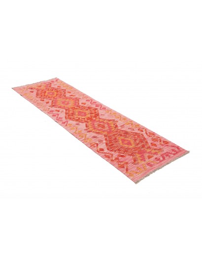 Tappeto Kilim Afghanistan arancione rosso 63x197