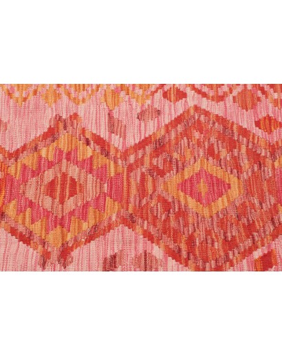 Tappeto Kilim Afghanistan arancione rosso 63x197
