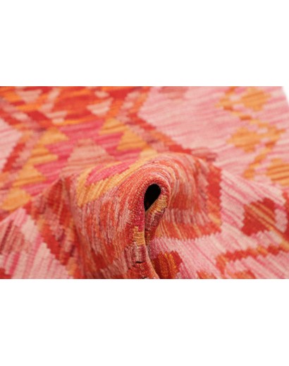 Tappeto Kilim Afghanistan arancione rosso 63x197